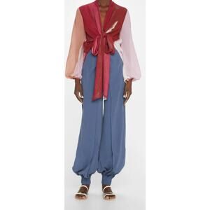 Silvia Tcherassi Raimondo Silk Balloon Pants Blue - MEDIUM